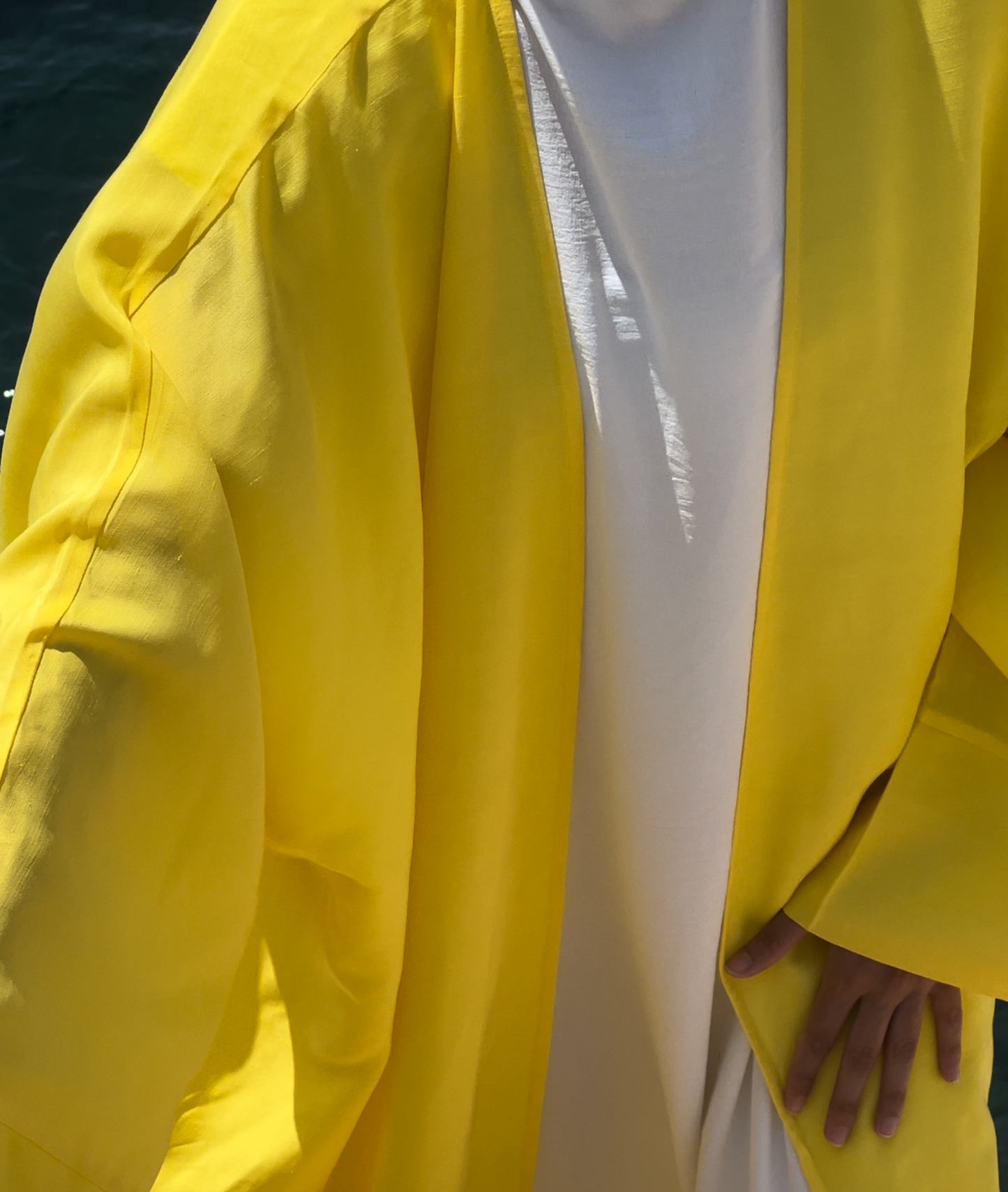 YELLOW ITALIAN LINEN KIMONO