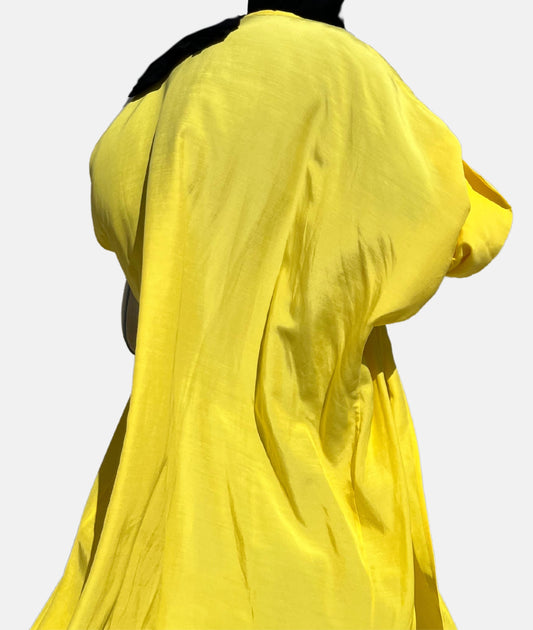 YELLOW LINEN KIMONO 